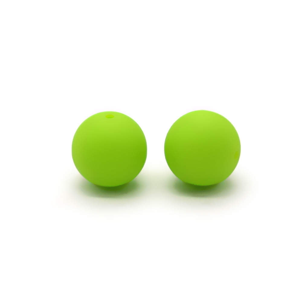 green 15mm silicone beads