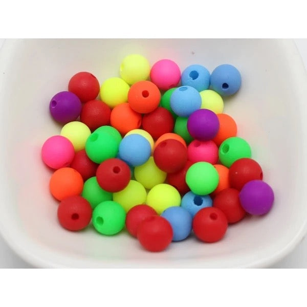 Small Matte Neon Spacer Beads