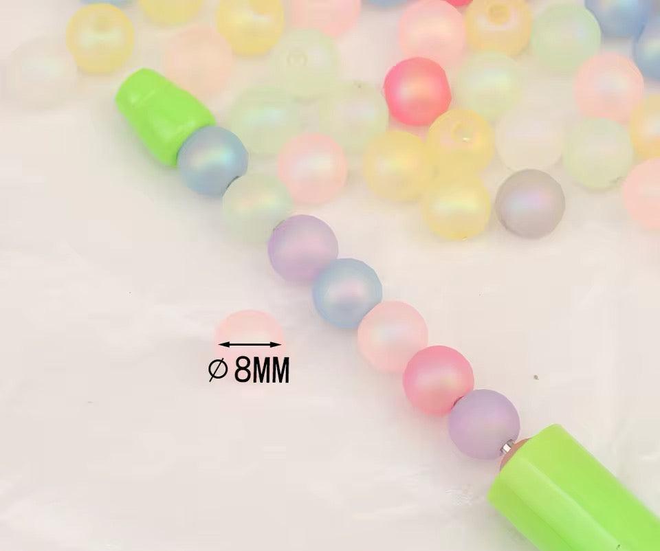 8MM Frosted UV Spacer Beads