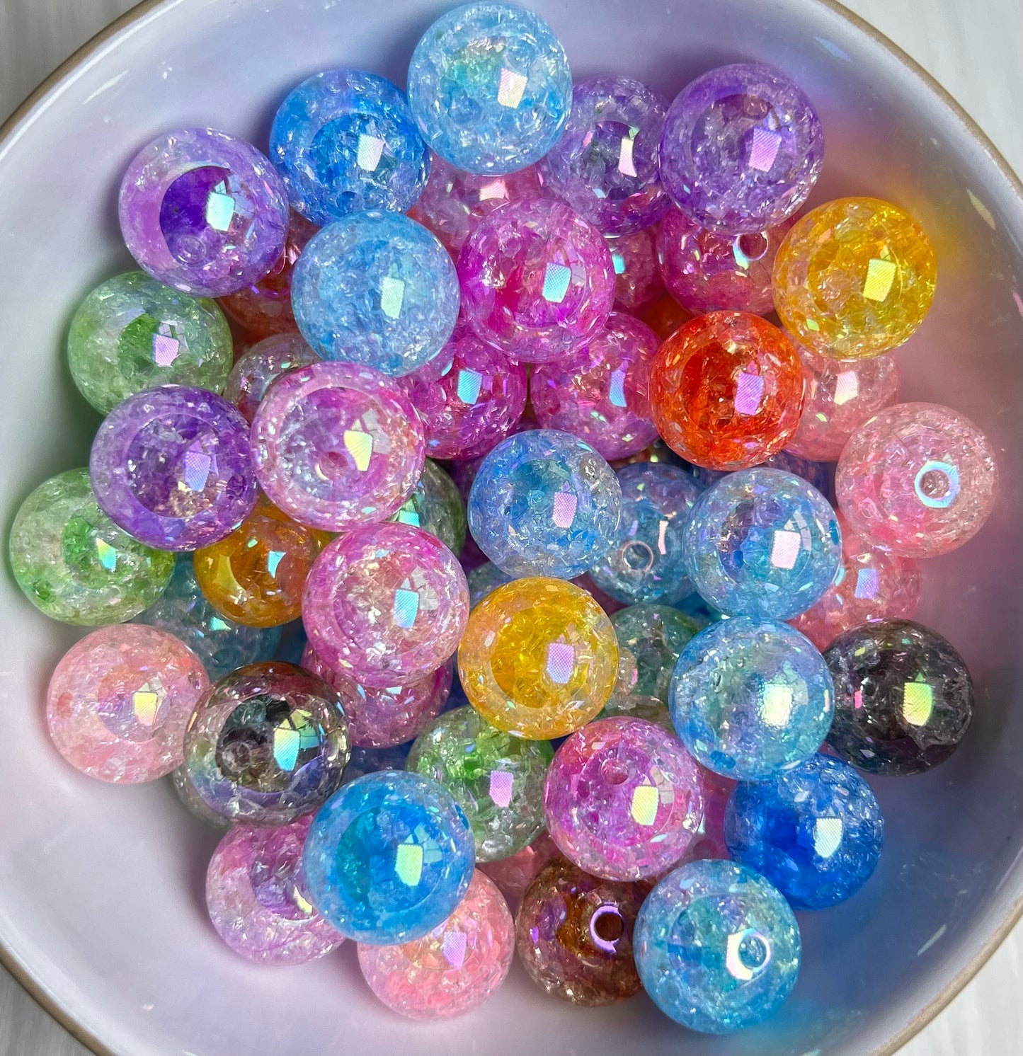 16mm UV Ombre Crackle Beads