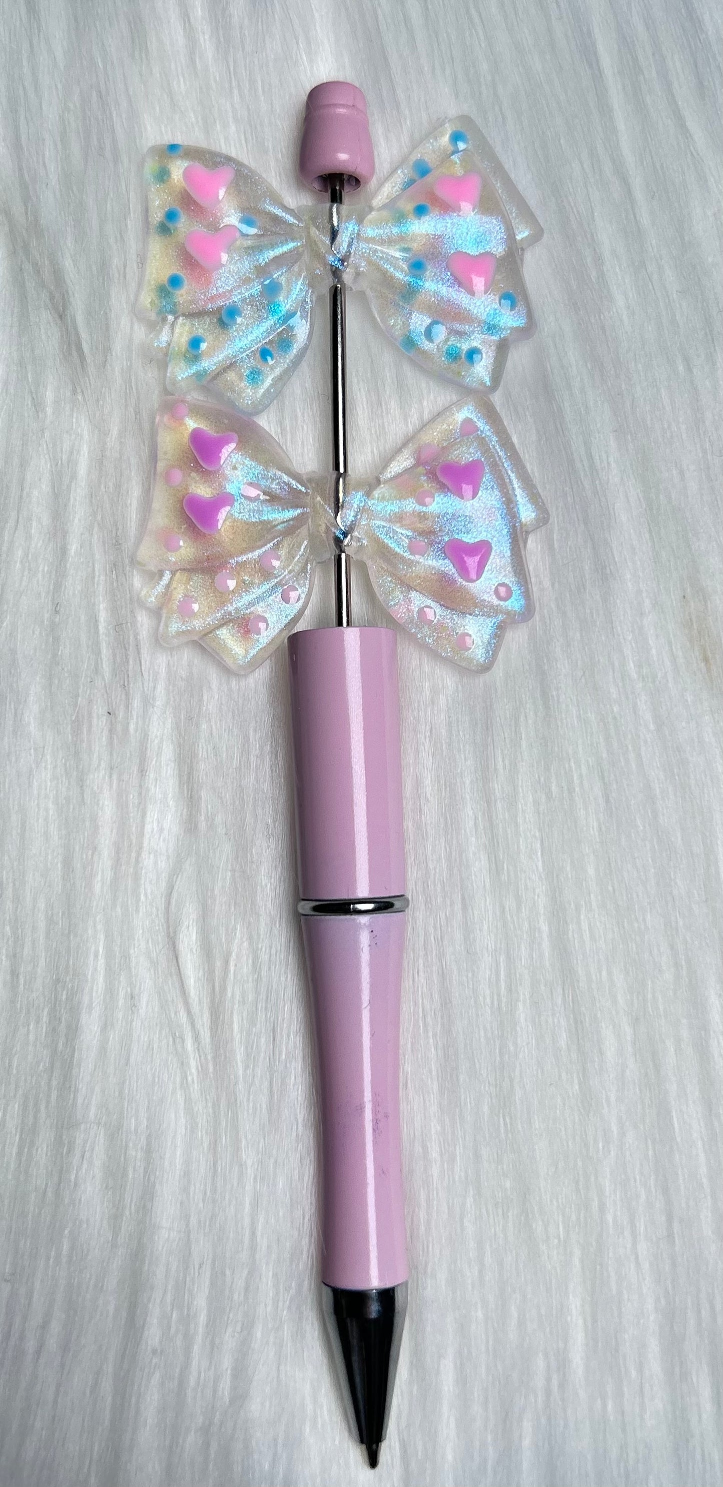 Hand Painted Glitter Bows Beads