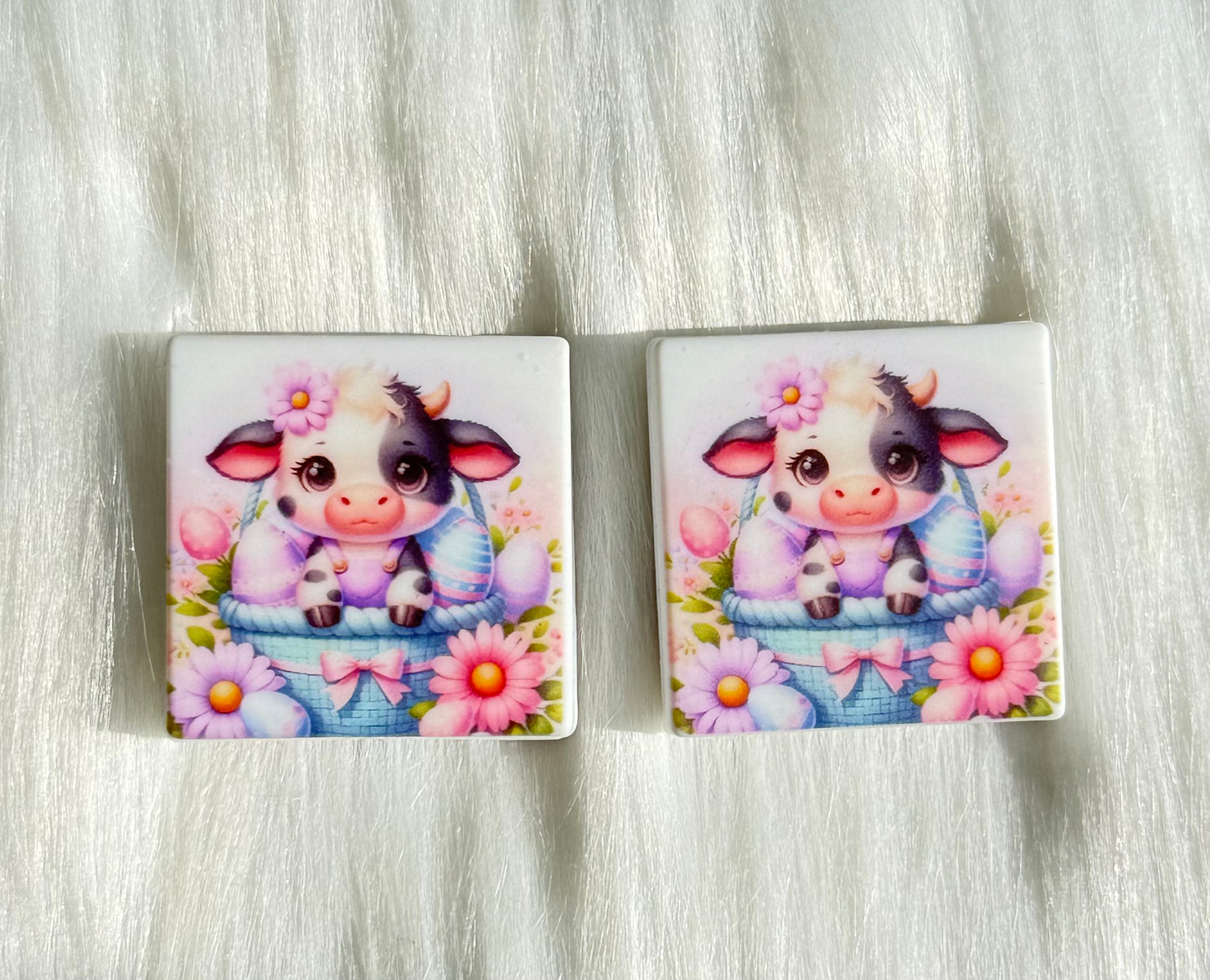 Easter Basket Cow Focal Bead