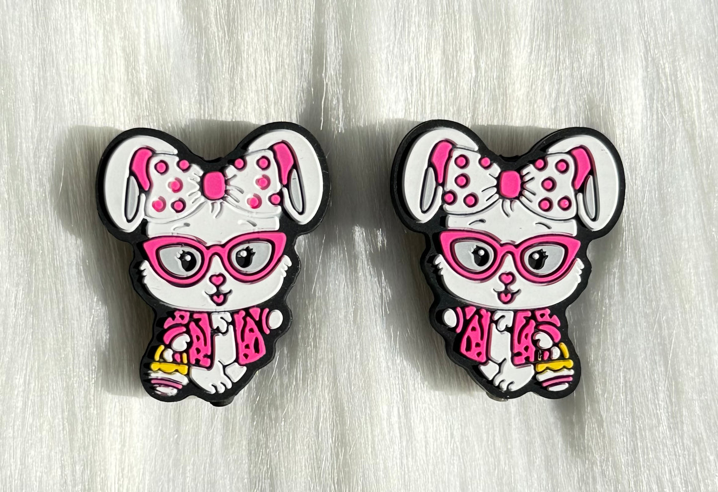 Cute Glasses Bunny Focal Bead