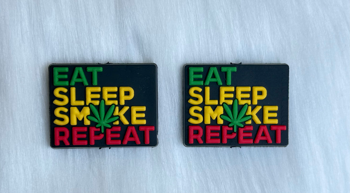 'Eat Sleep Smoke Repeat' Focal Bead