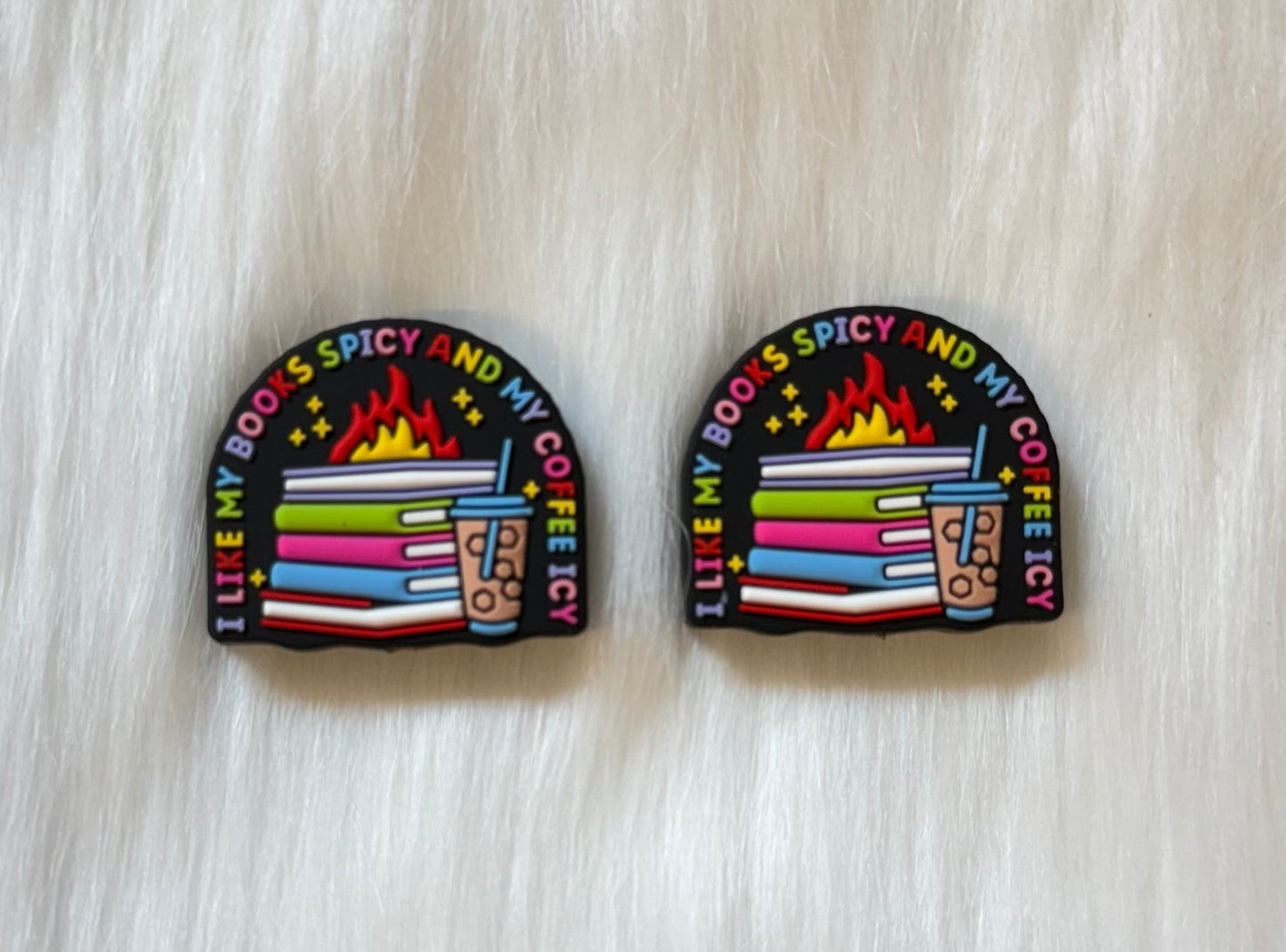 I Like My Books Spicy & My Coffee Icy Focal Bead