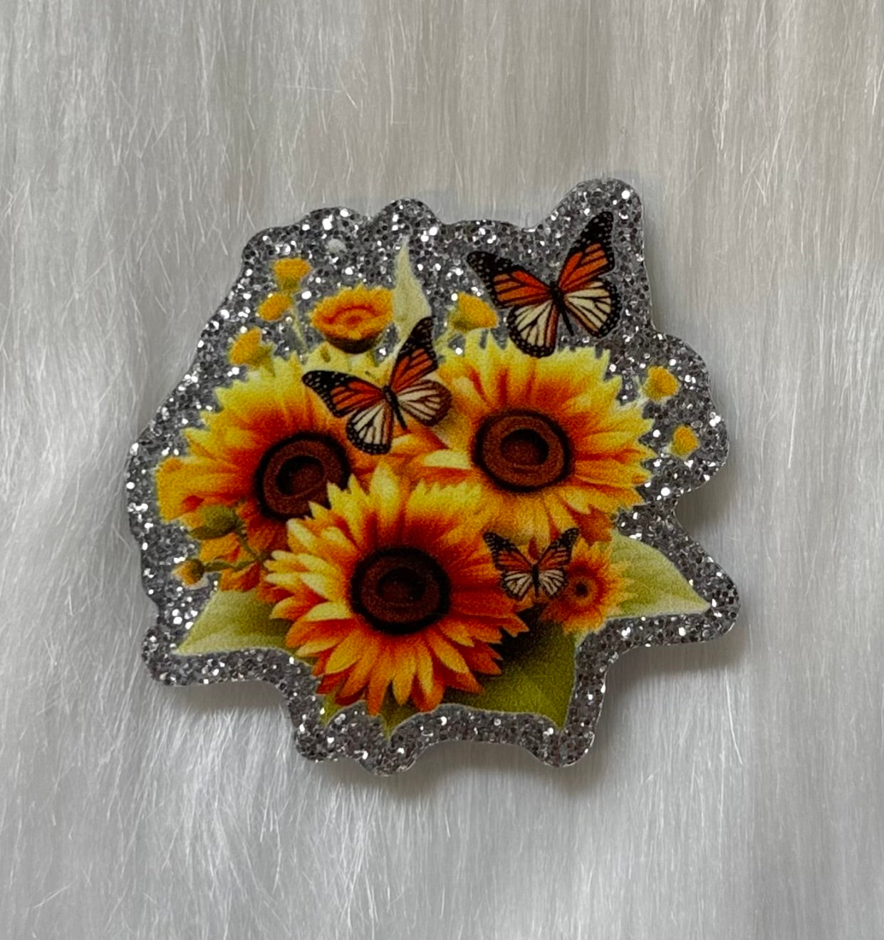 Sunflowers & Butterflies Glitter Acrylic