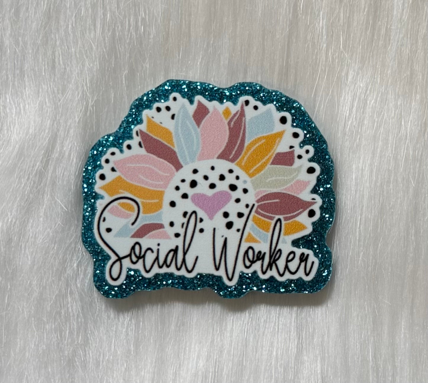Social Worker Glitter Acrylic