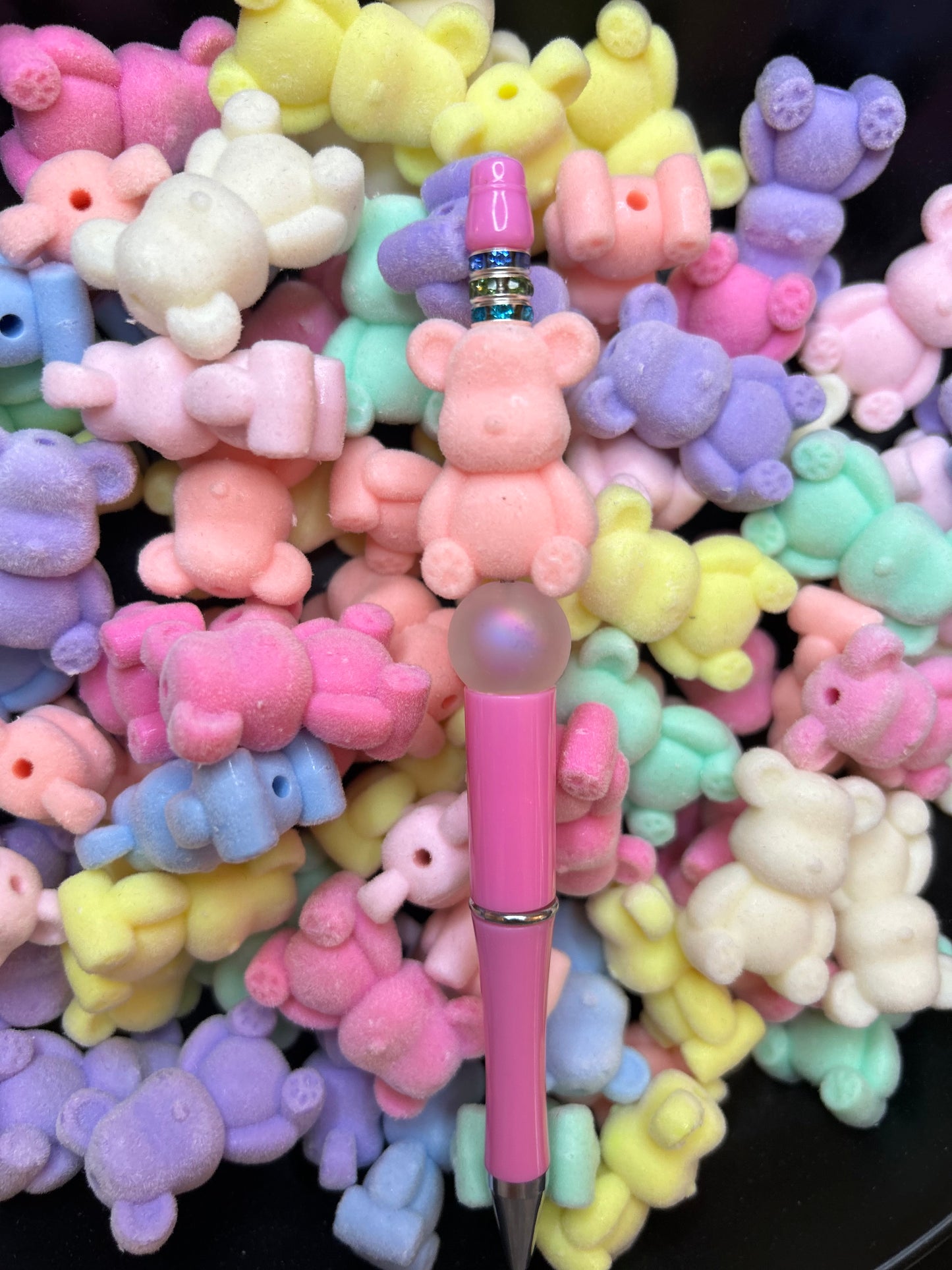 Large Fuzzy Bear Beads