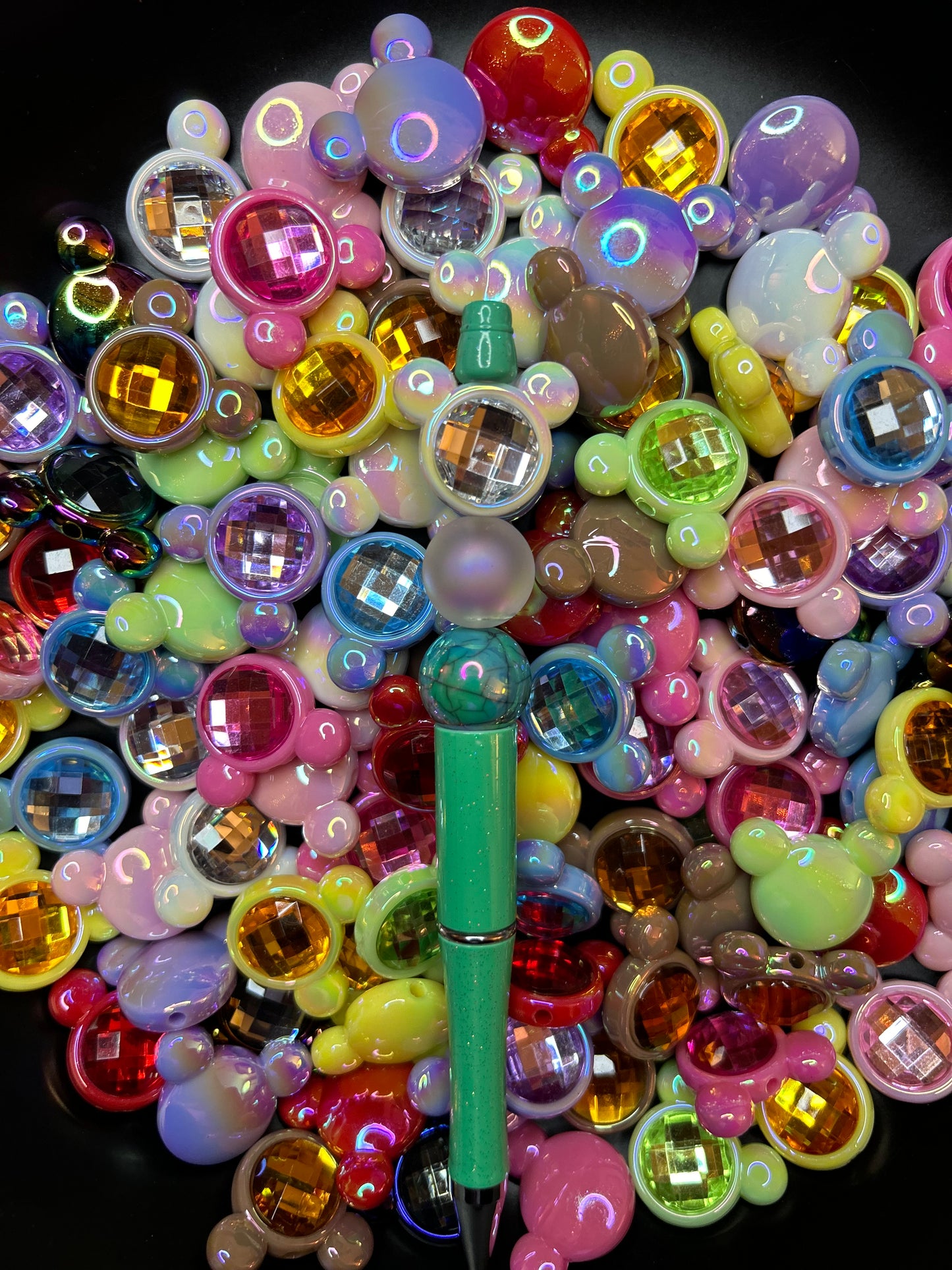 Rhinestone Mouse Head Beads