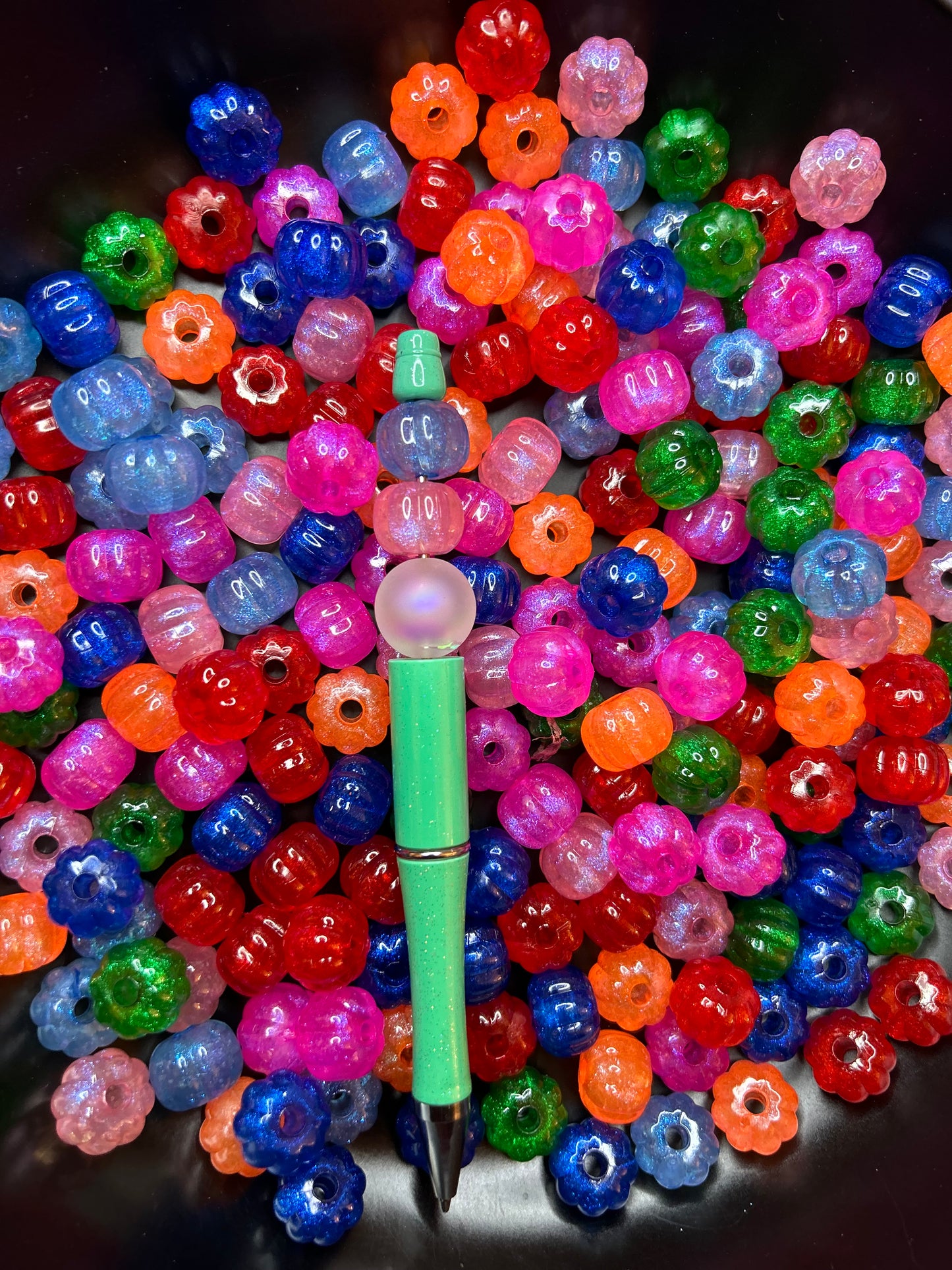 Shimmer Glow In The Dark Pumpkin Shape Beads