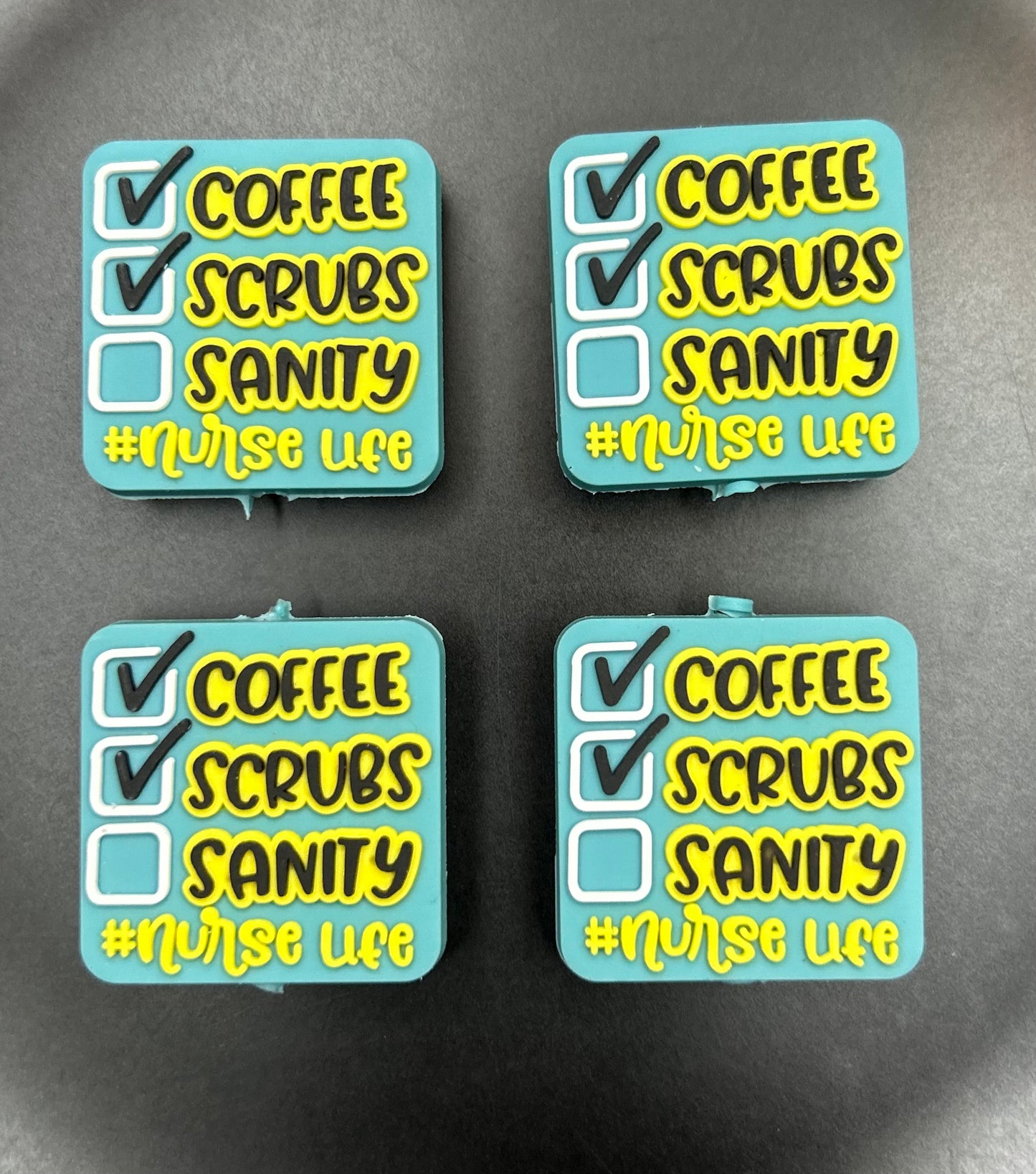 'Coffee, Scrubs, No Sanity, Nurse Life' Focal Bead