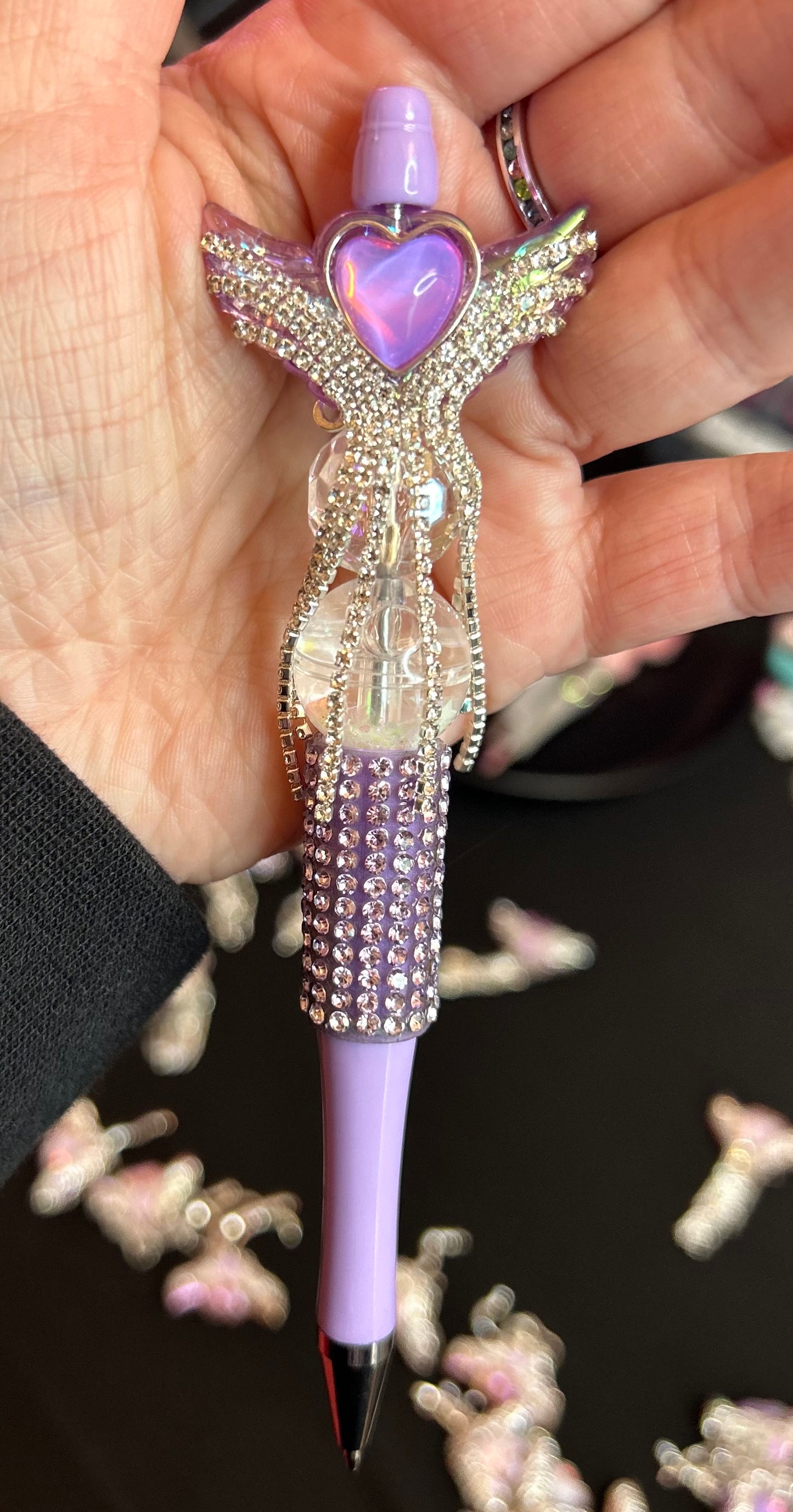 Fancy Rhinestone Bling Heart Beads