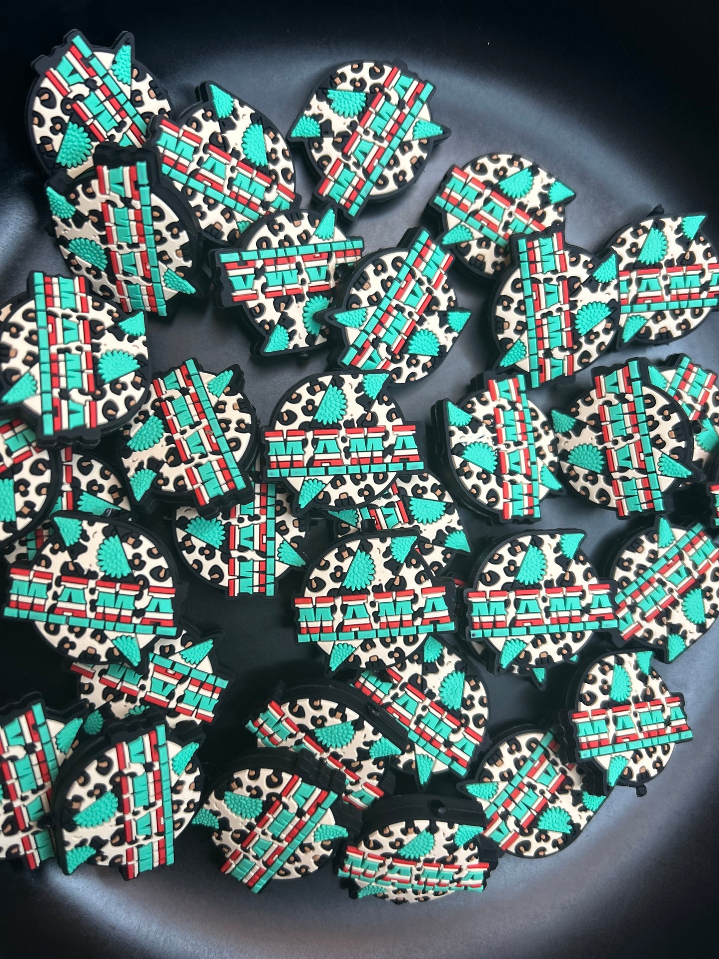 Turquoise Leopard Mama Focal Bead