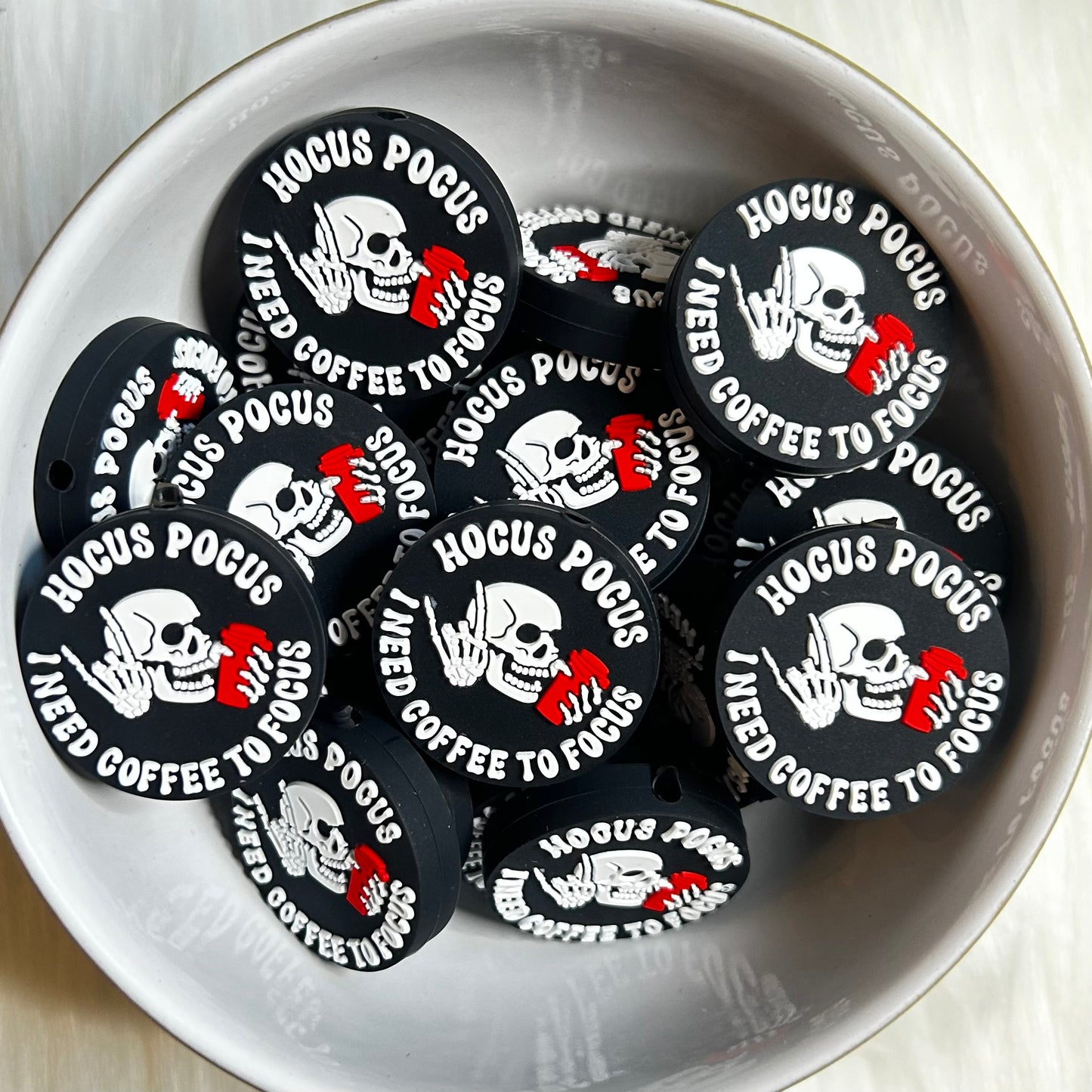 'Hocus Pocus I Need Coffee To Focus' Focal Bead