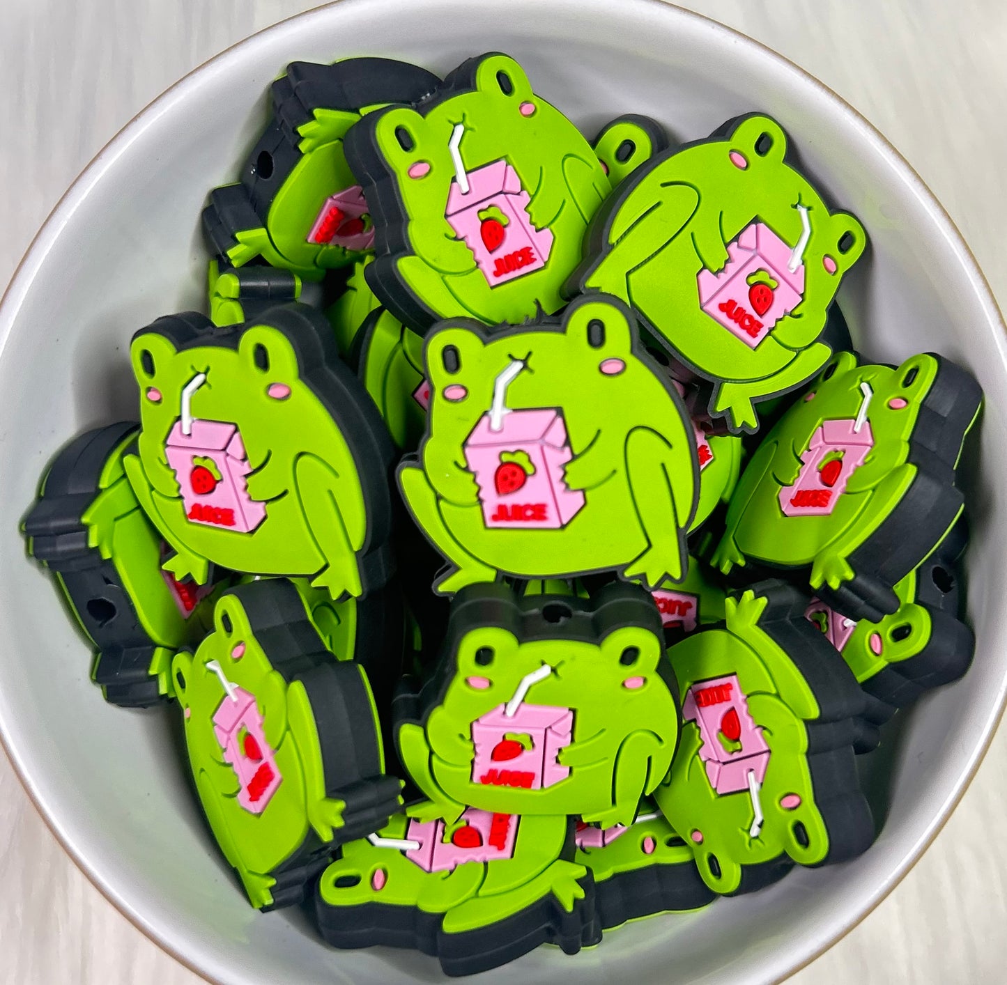 Frog With Juice Box Focal Bead