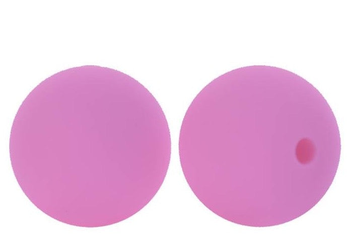 New Carnation Pink 15mm Silicone Beads