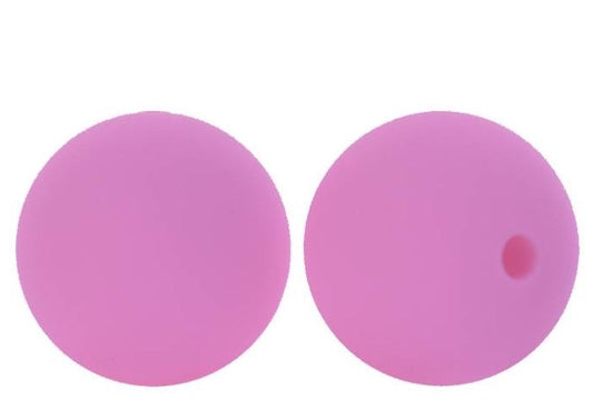 New Carnation Pink 15mm Silicone Beads