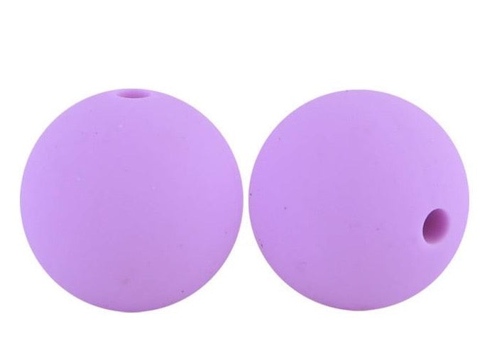 New Light Lavender 15mm Silicone Beads