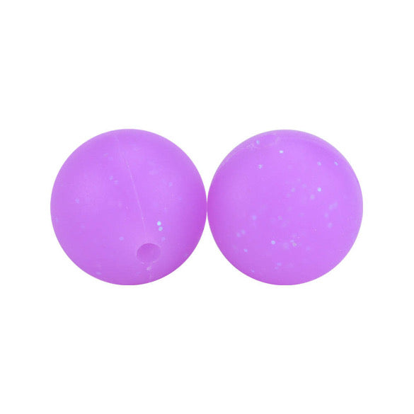 Glitter 15mm Silicone Beads