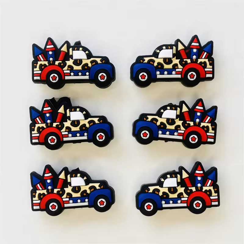 Red, White, & Blue Truck Focal Bead