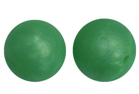 New Metallic Green 15mm Silicone Beads