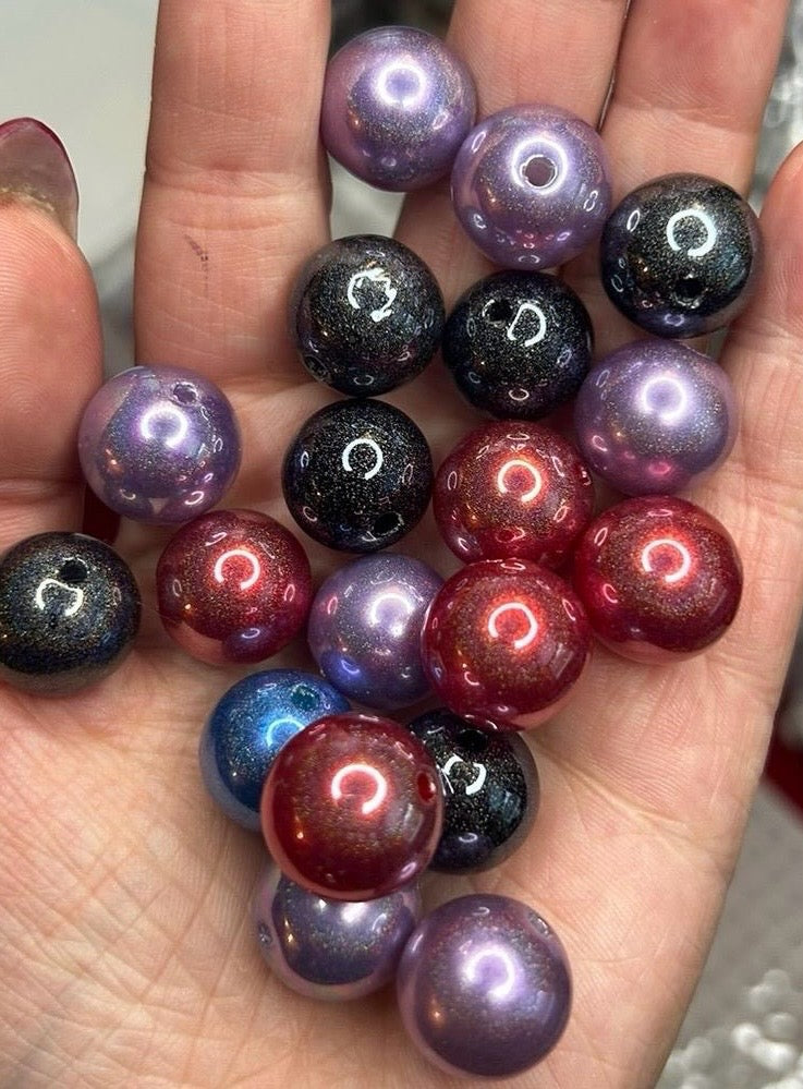 16mm Holographic Galaxy Beads