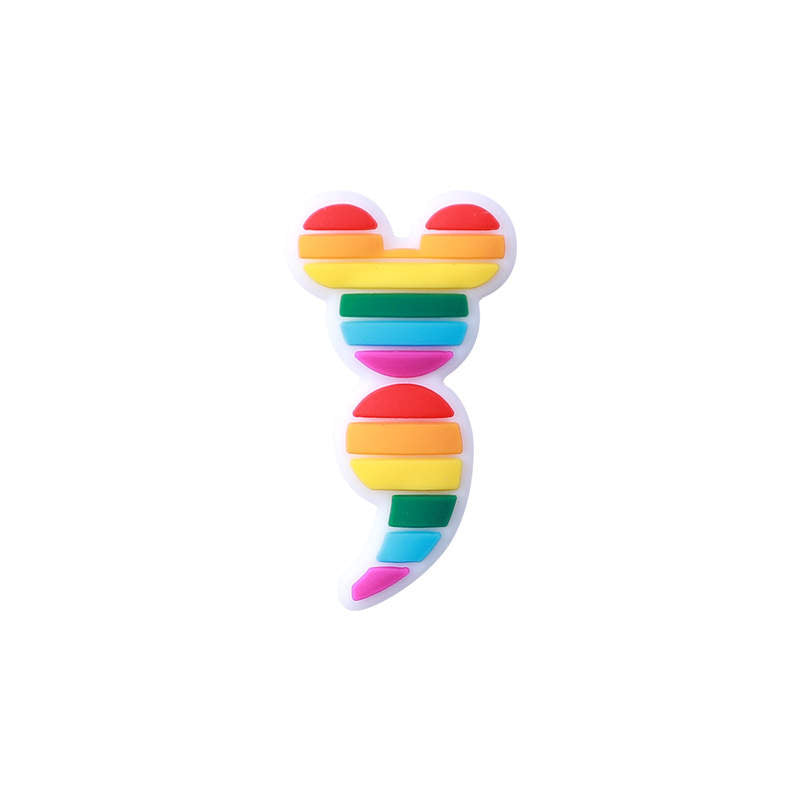 Rainbow Mouse Semi Colon Focal Bead