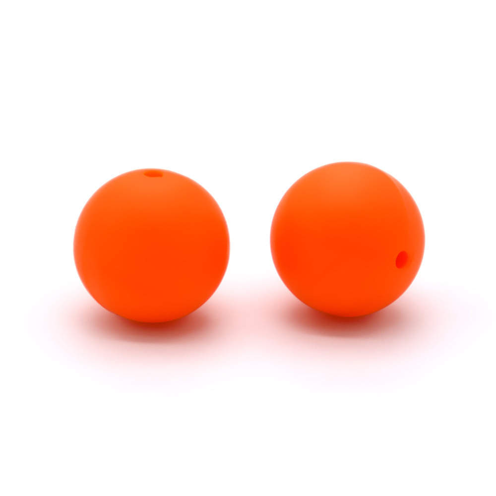 orange 15mm silicone beads