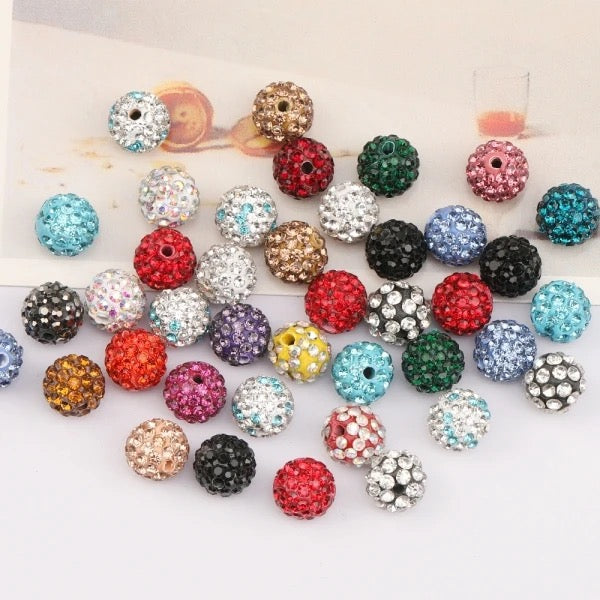 8mm clay rhinestone beads