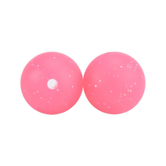 Glitter 15mm Silicone Beads