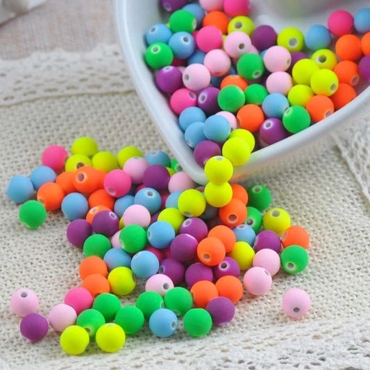 Small Matte Neon Spacer Beads