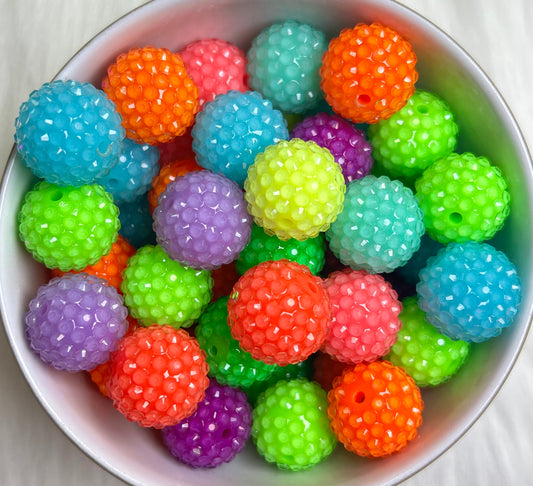 20mm Neon Jelly Rhinestone Mix Beads