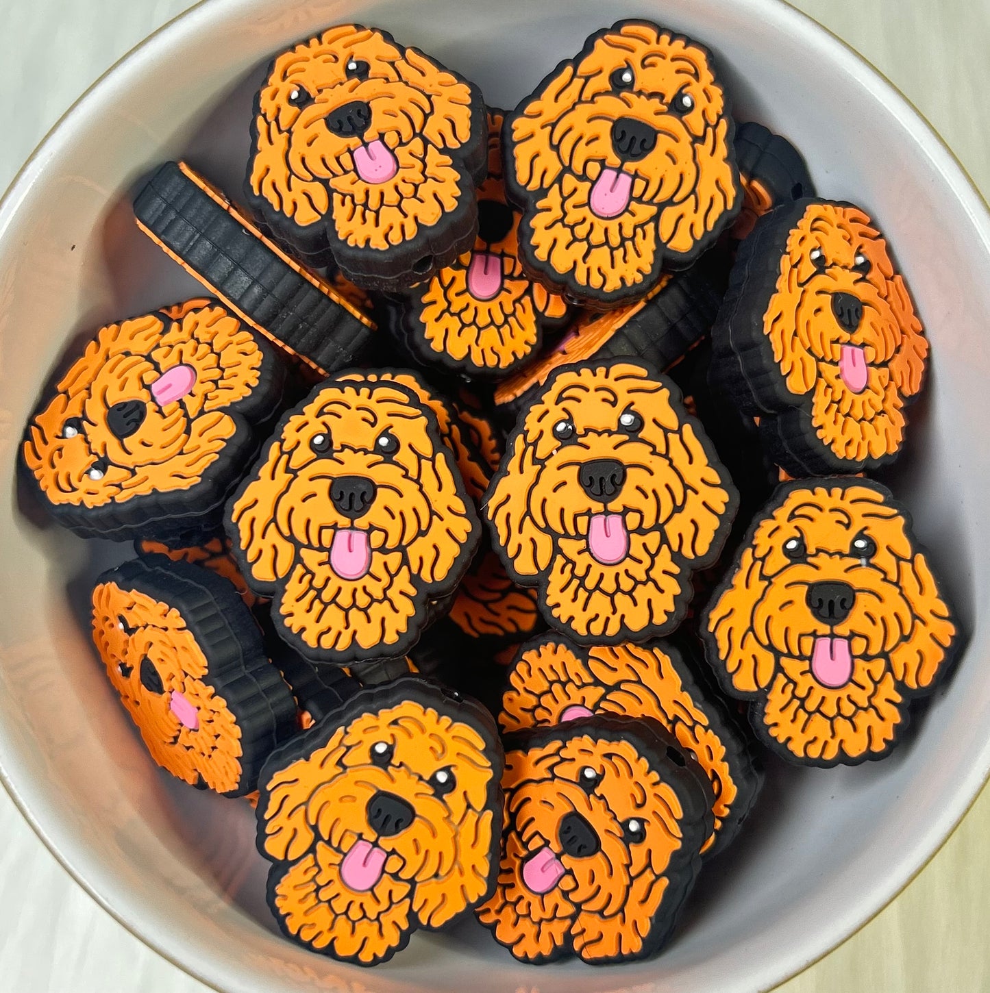 Golden Doodle Dog Focal Bead