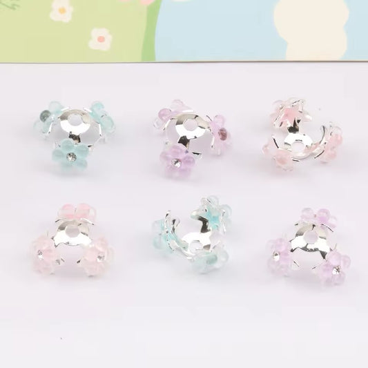 Fancy Rhinestone Flower Bead Caps