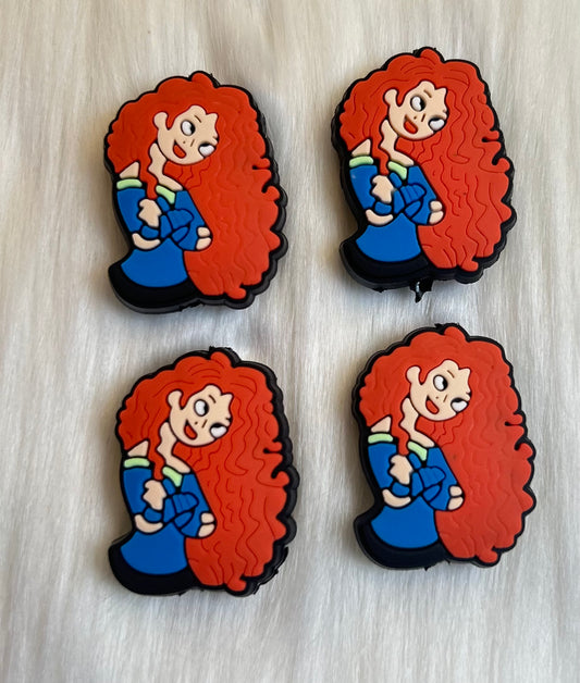 Red Hair Brave Princess Focal Bead