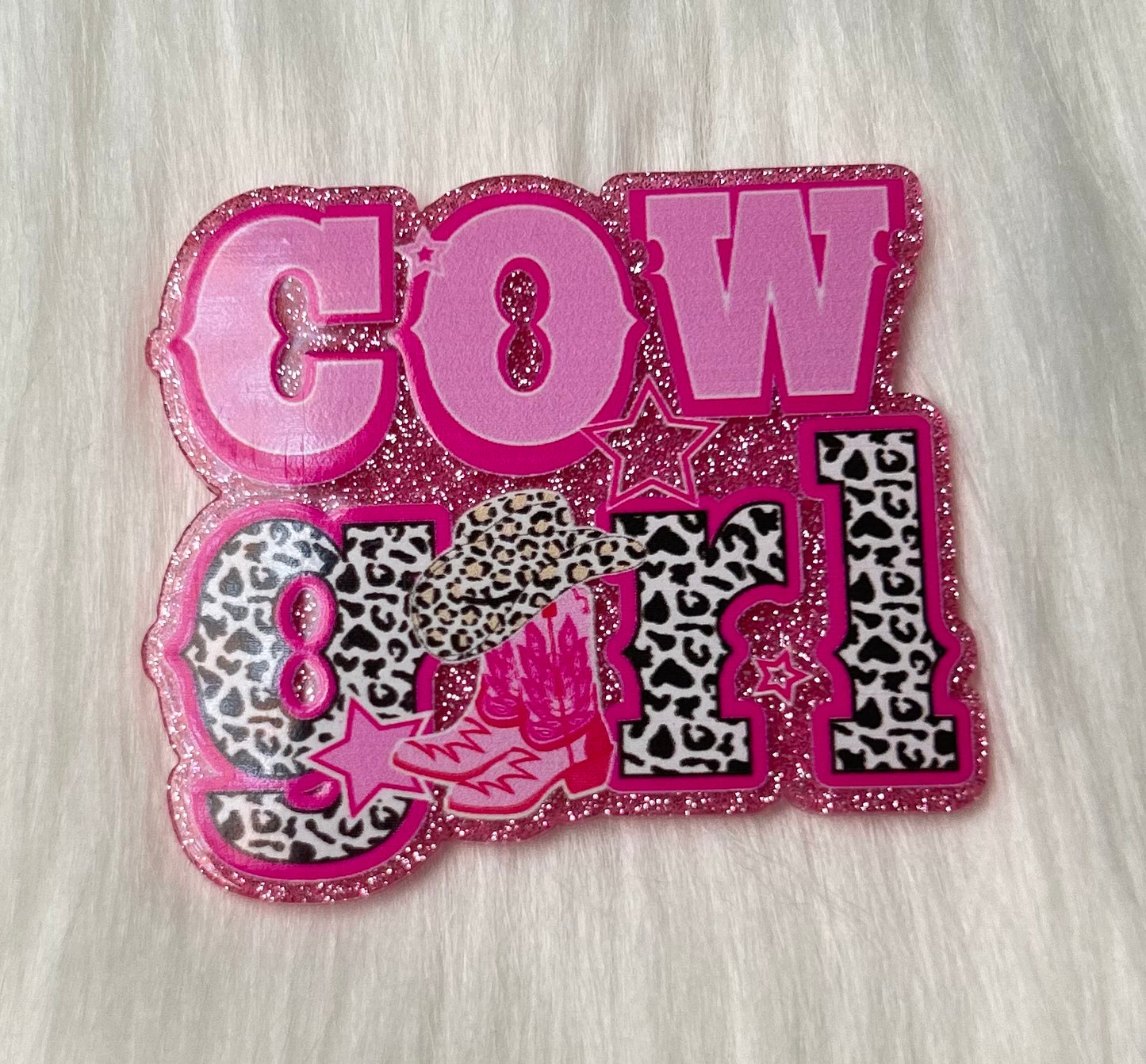 Cowgirl Pink Glitter Acrylic