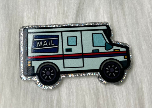 Mail Truck Glitter Acrylic