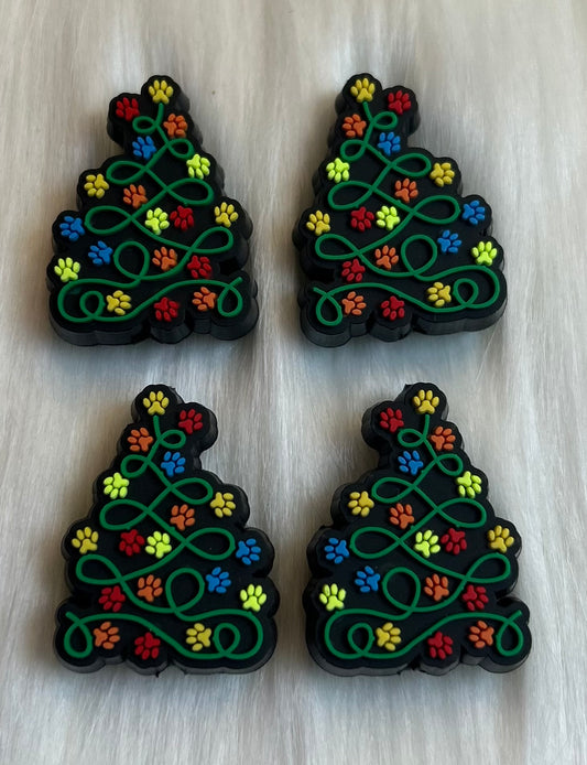 Paw Print Christmas Tree Focal Bead