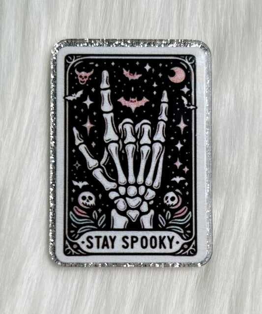 Stay Spooky Skelly Hand Glitter Acrylic