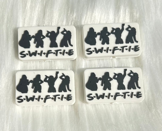 Black & White Swiftie Focal Bead