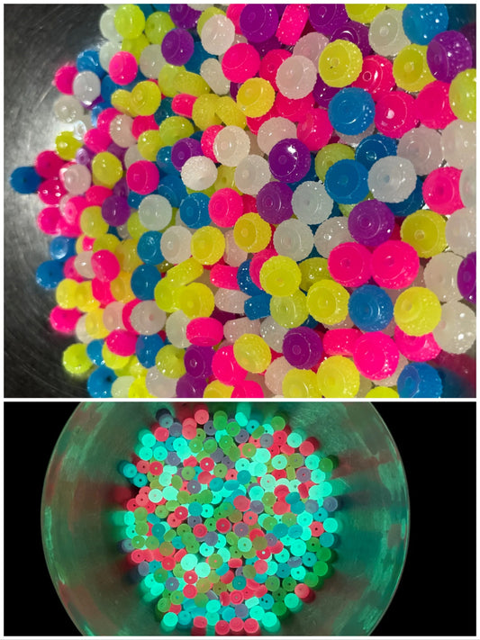 12mm Glow In The Dark Acrylic Spacer Beads