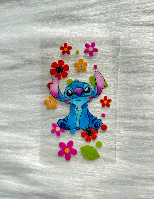 Flower Blue Alien Keychain Decal