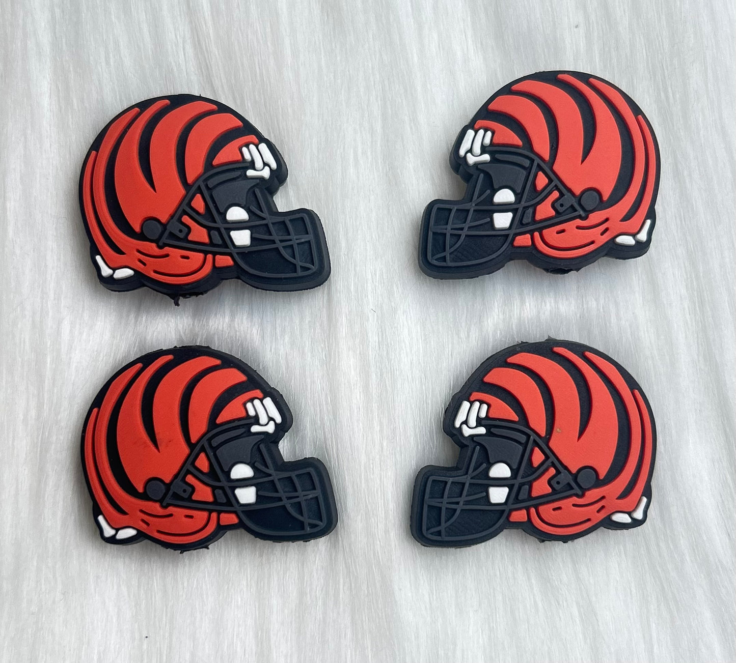 Orange Stripe Helmet Focal Bead