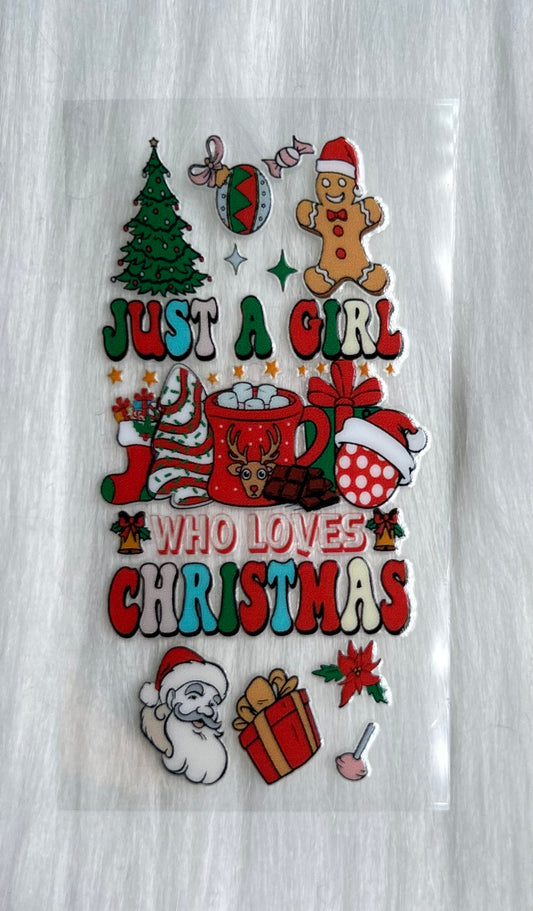 Just A Girl Who Loves Christmas Keychain Decal