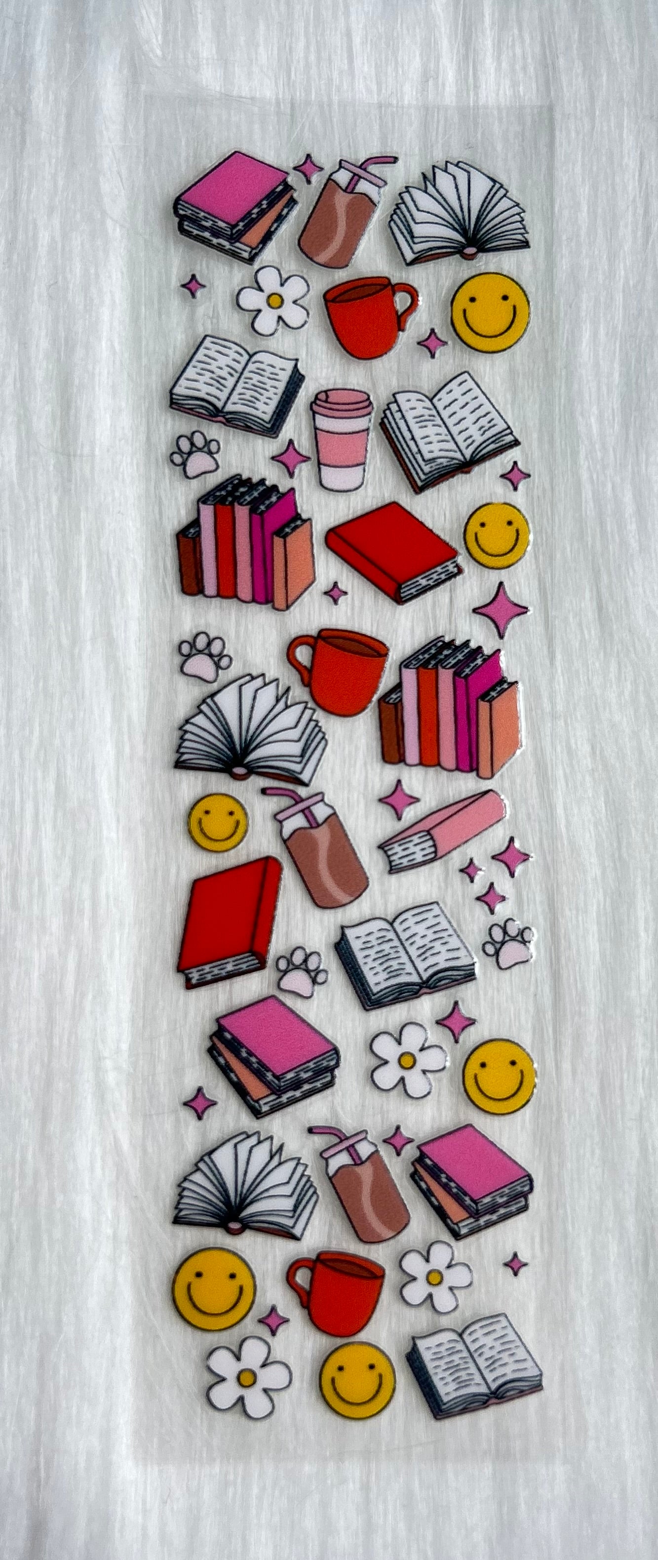 Coffee, Books, & Paws UV DTF Bookmark Wrap