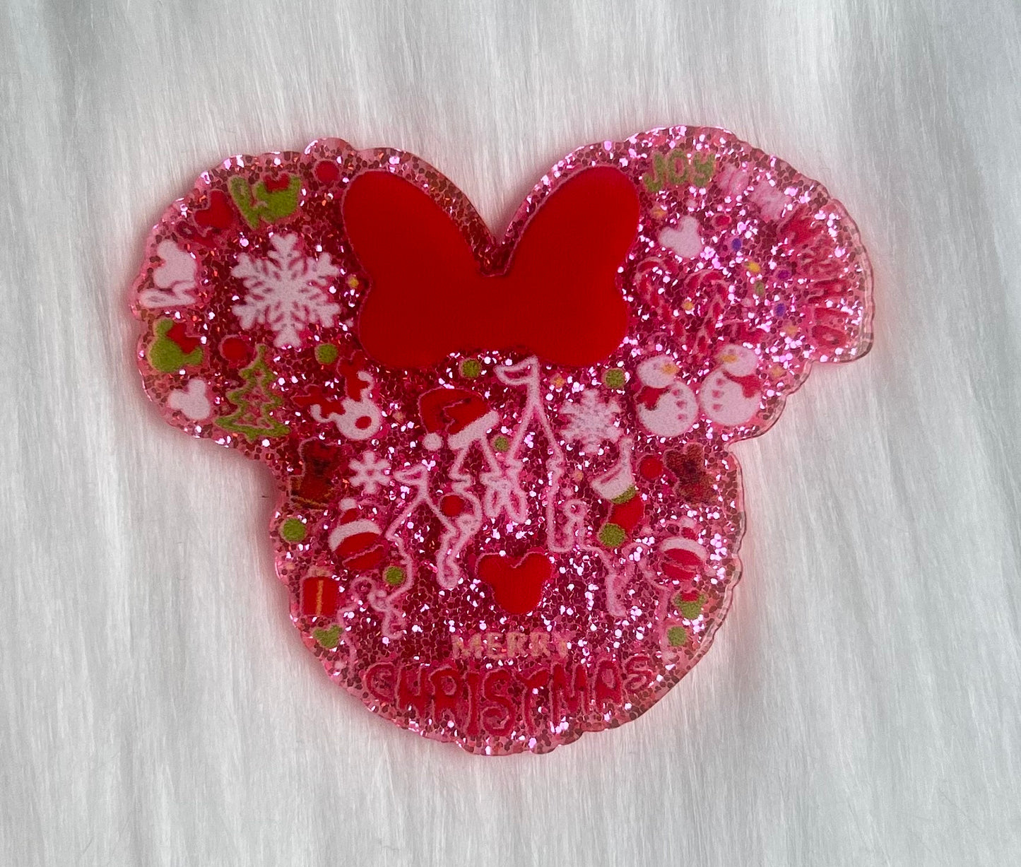 Christmas Mouse Glitter Acrylic