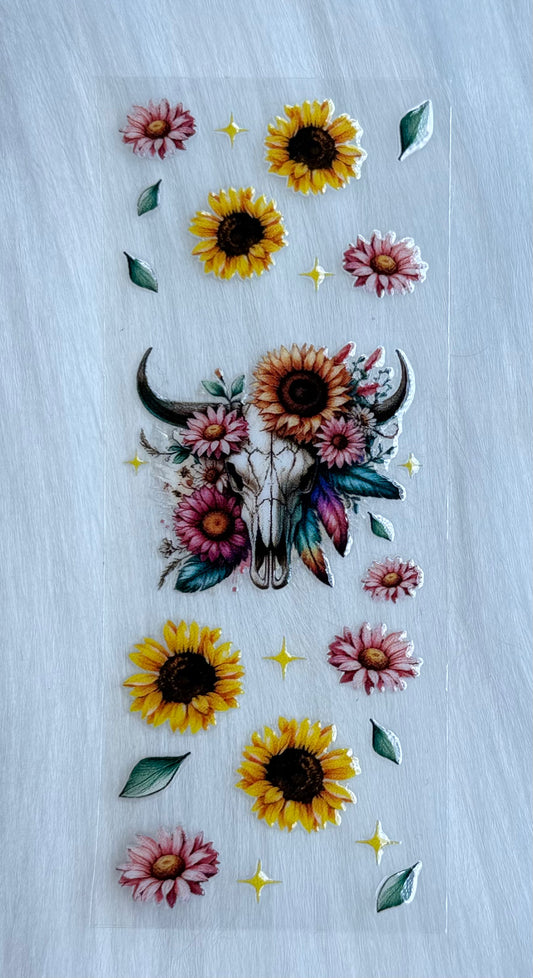 Floral Bull Skull Pen Wrap