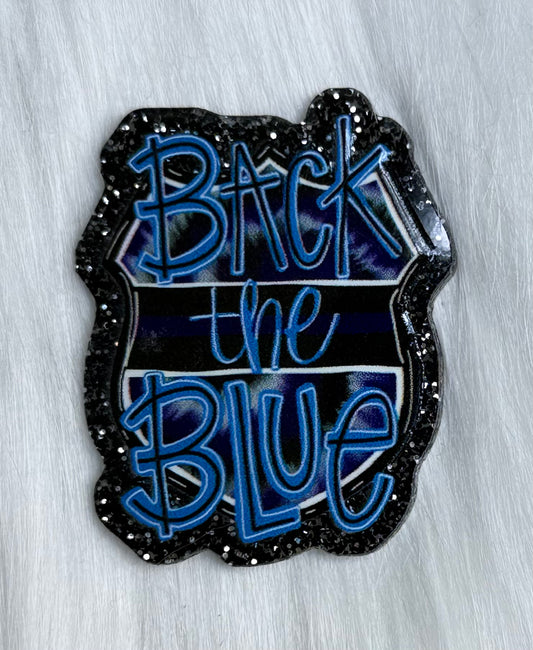 Back The Blue Glitter Acrylic