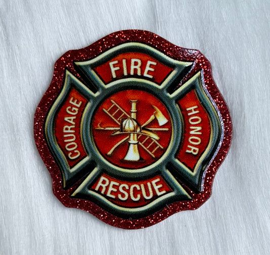 Fire Rescue Glitter Acrylic
