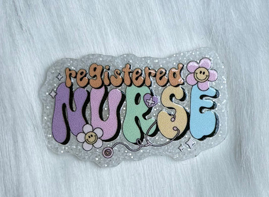 Registered Nurse Glitter Acrylic